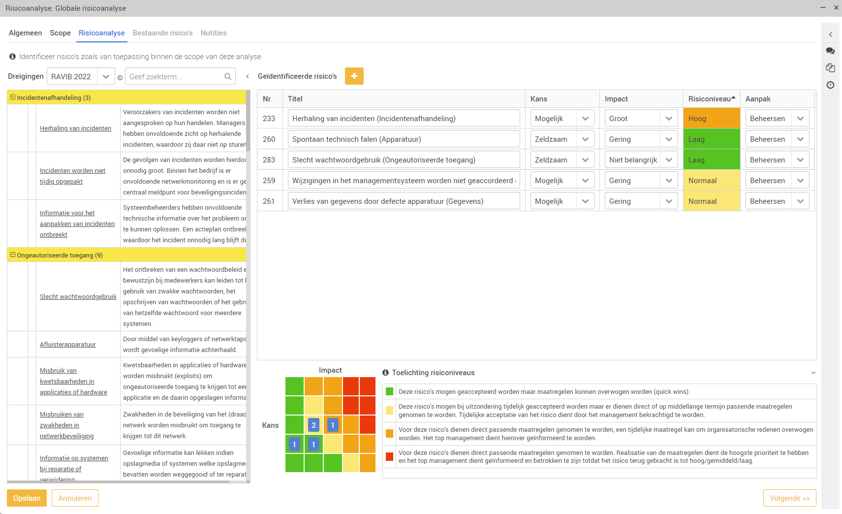 Machine Risicoanalyse Base27 features en functionaliteitenoverzicht | Base27